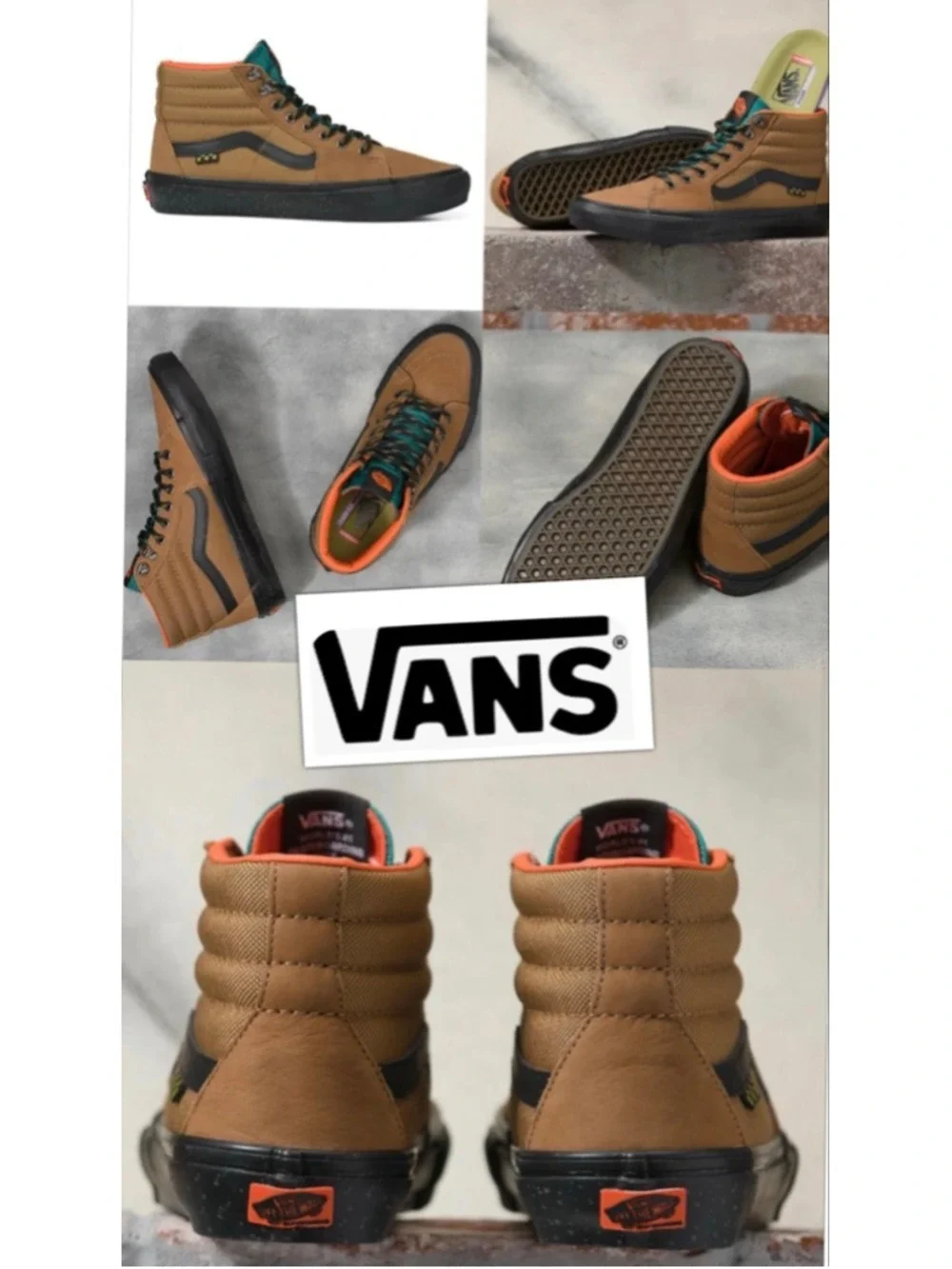Vans Outdoor Skate Sk8-Hi's leather Super Grip Sneakers size Men’s 8.5 Women’s 7